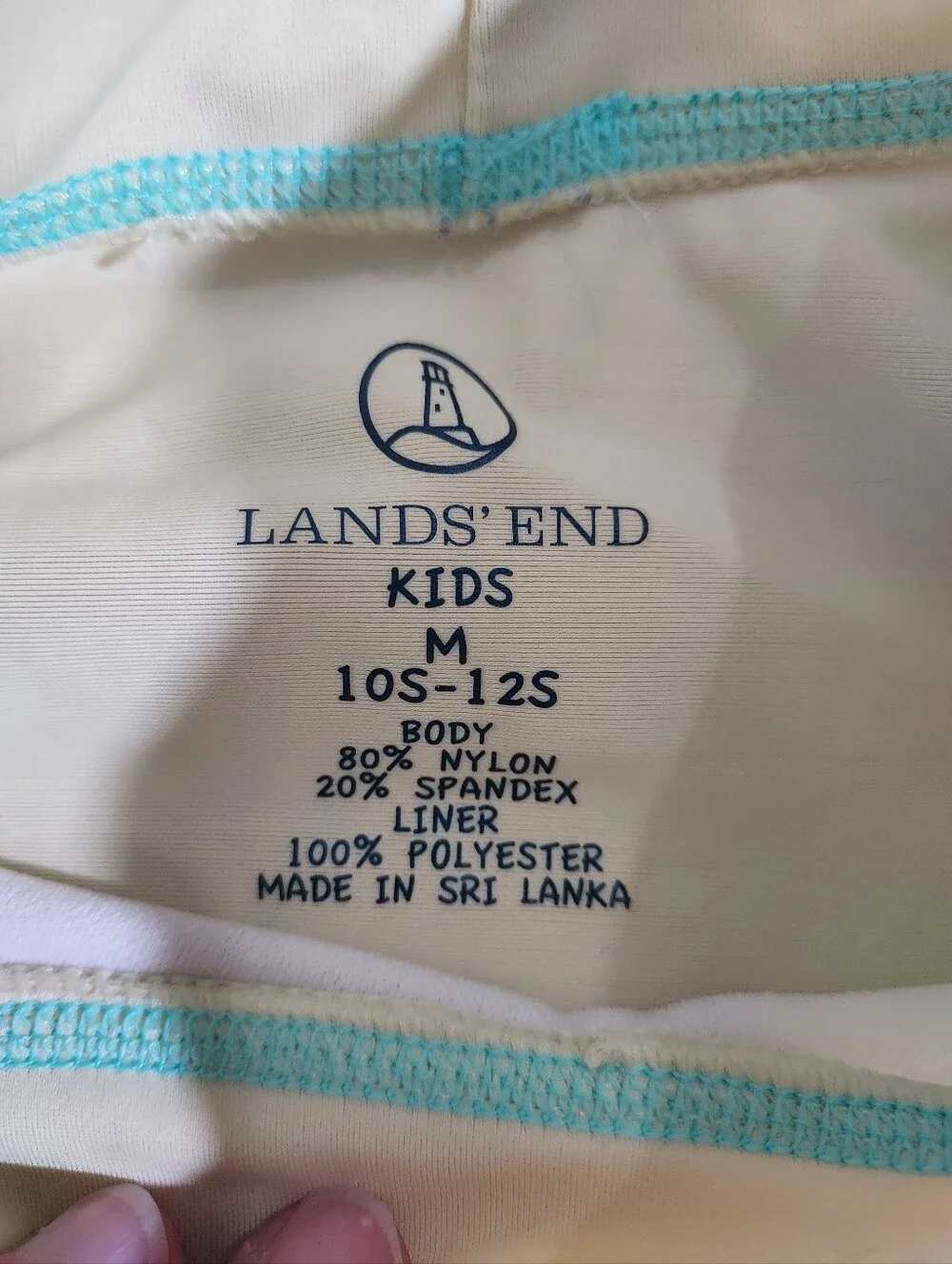 Lands End Kids Rash Guard Swim Shirt 10S/12S